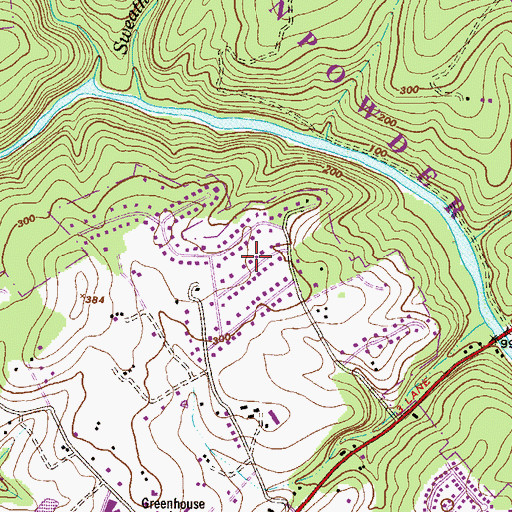 Topographic Map of Perry Hall Manor, MD