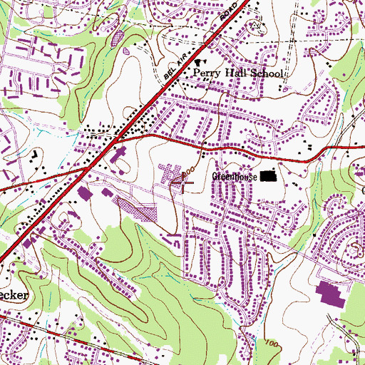 Topographic Map of Perry Hall Middle School, MD