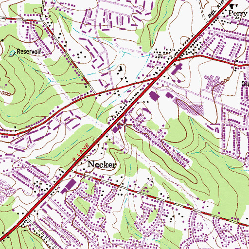 Topographic Map of Perry Hall Shopping Center, MD