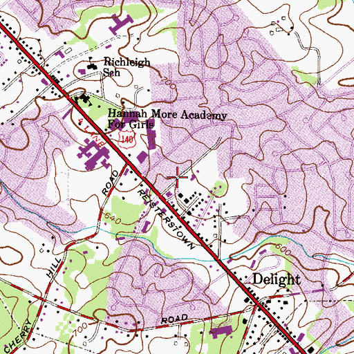 Topographic Map of Reisterstown Baptist Church, MD