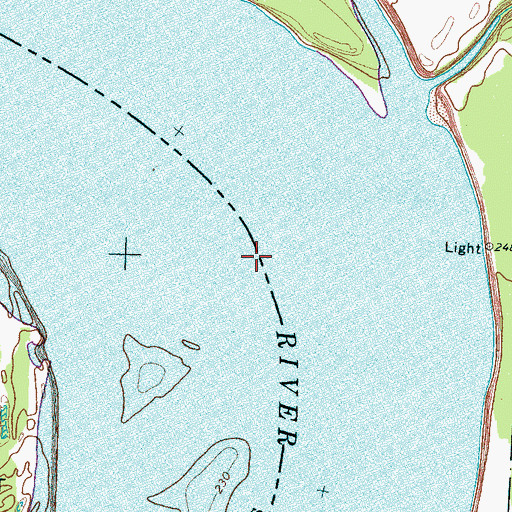 Topographic Map of Bend of Island Number Twentyfive, AR