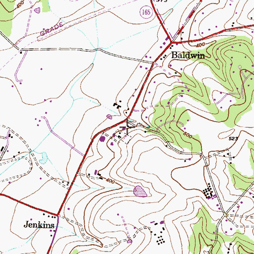 Topographic Map of Saint Johns School, MD