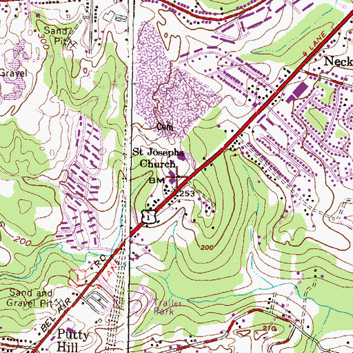 Topographic Map of Saint Josephs School, MD