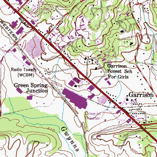 Topographic Map of Saint Thomas Shopping Center, MD
