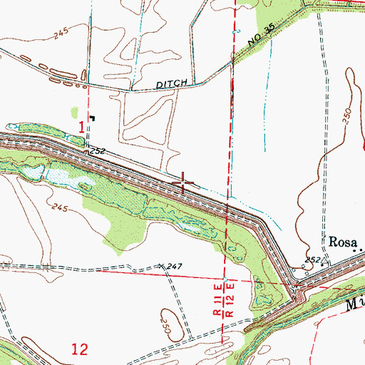 Topographic Map of Rosa Church (historical), AR
