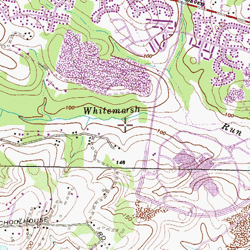 Topographic Map of Southfield at Whitemarsh, MD