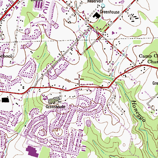 Topographic Map of The Meadows, MD