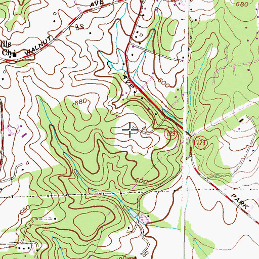 Topographic Map of Valleys Crest Farm, MD