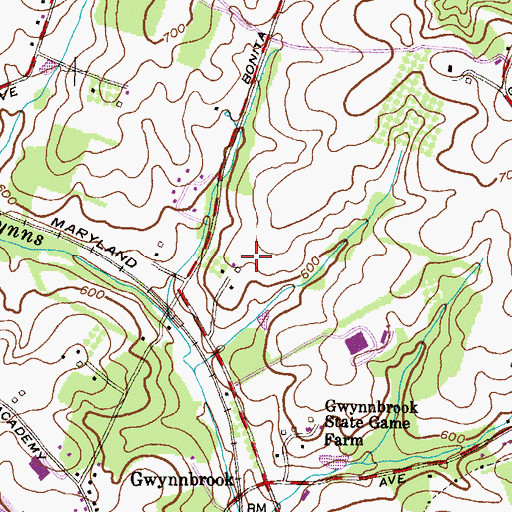 Topographic Map of Velvet Hills South, MD