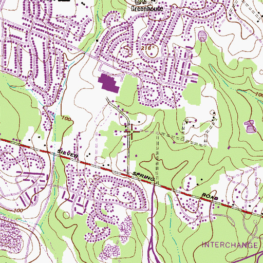 Topographic Map of Village of Silver Hall, MD