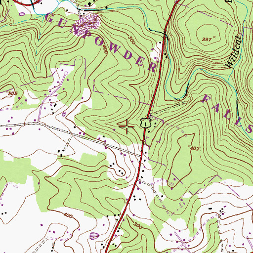Topographic Map of Wesley Woods, MD