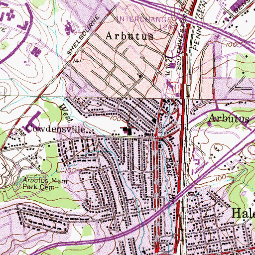 Topographic Map of Arbutus Elementary School, MD