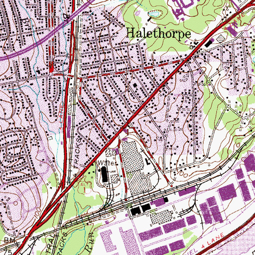 Topographic Map of Baltimore County Fire Station Number Six, MD