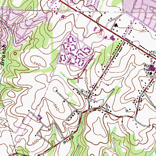 Topographic Map of Carriage Hills Park, MD