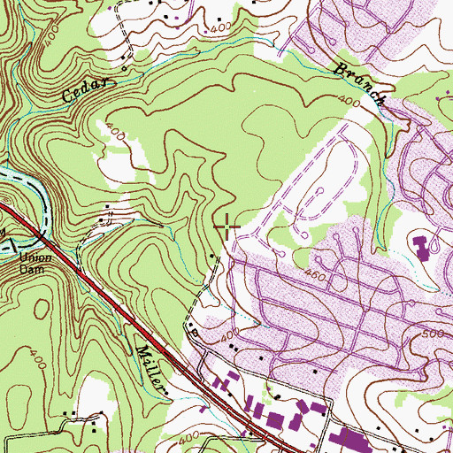 Topographic Map of Drexel Woods, MD