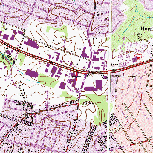 Topographic Map of Forty West Shopping Center, MD