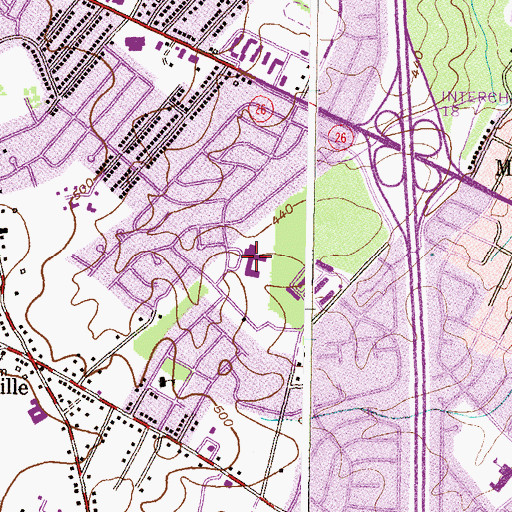 Topographic Map of Hebbville Elementary School, MD