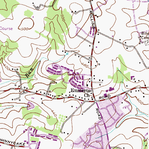Topographic Map of Heraldry Square, MD