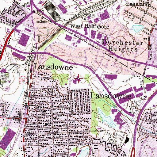Topographic Map of Lansdowne Elementary School, MD