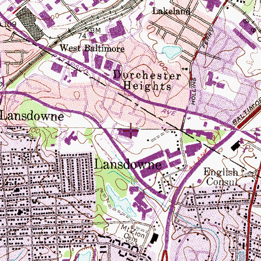 Topographic Map of Lansdowne Middle School, MD