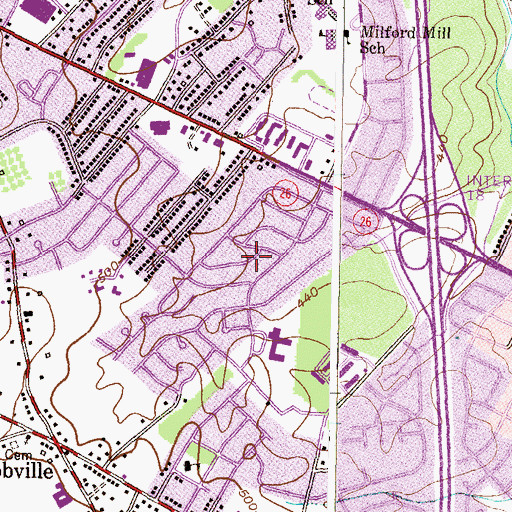 Topographic Map of Lynn Acres, MD