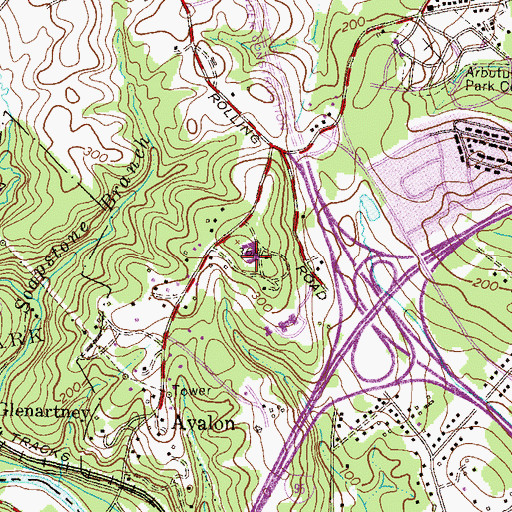 Topographic Map of Oblate Sisters of Providence Convent, MD