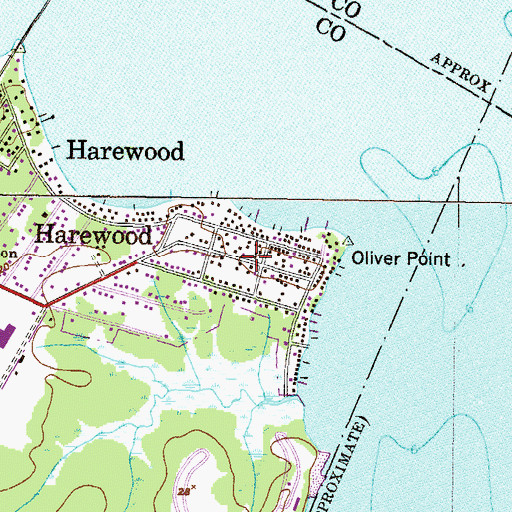 Topographic Map of Oliver Beach, MD
