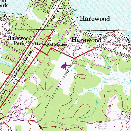 Topographic Map of Oliver Beach Elementary School, MD
