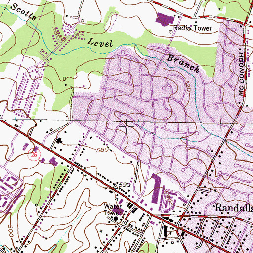 Topographic Map of Randall Ridge, MD