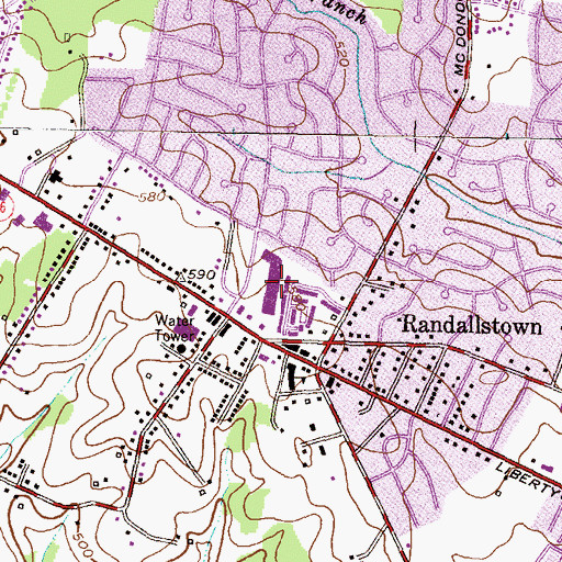 Topographic Map of Randallstown Plaza Shopping Center, MD