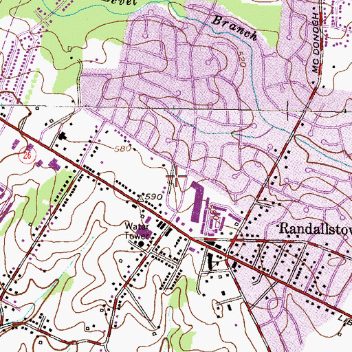 Topographic Map of Randallstown Post Office, MD