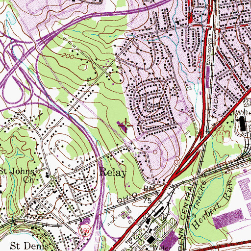 Topographic Map of Relay Elementary School, MD