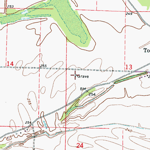 Topographic Map of Steger Cemetery, AR