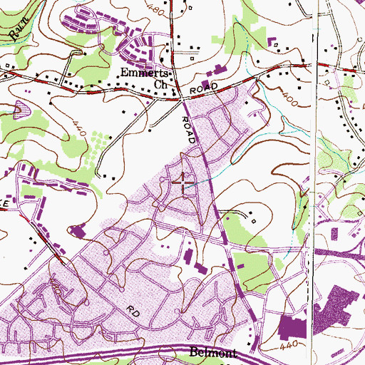 Topographic Map of Rolling Heights, MD