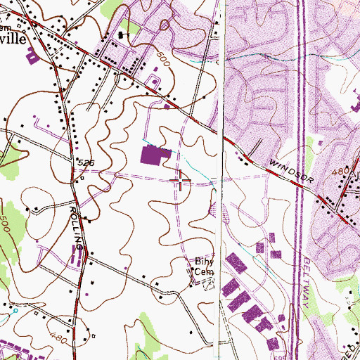 Topographic Map of Rutherford Business Center, MD