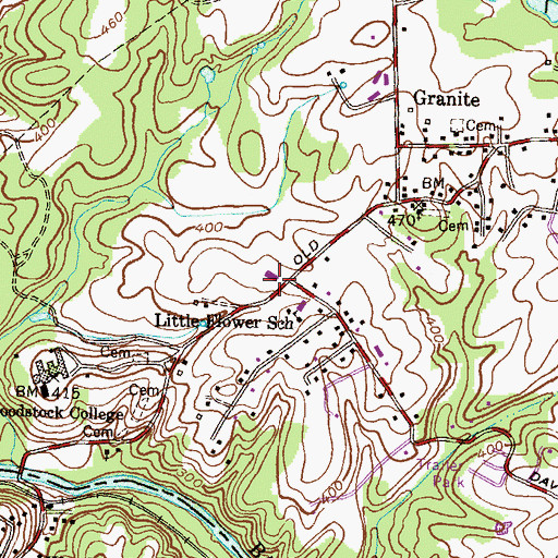 Topographic Map of Saint Alphonsus Church, MD