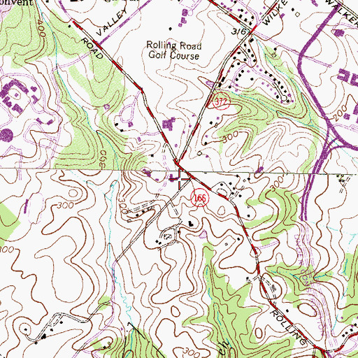 Topographic Map of Saint Johns School, MD