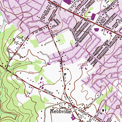 Topographic Map of Temple Emanuel, MD