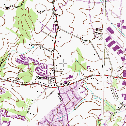 Topographic Map of Waterford Place, MD