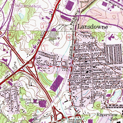 Topographic Map of Willow Grove Park, MD