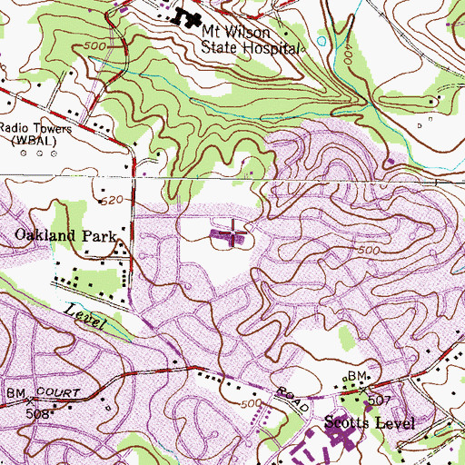 Topographic Map of Winand Elementary School, MD