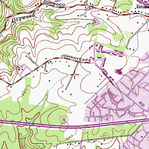 Topographic Map of Winsten Estates, MD