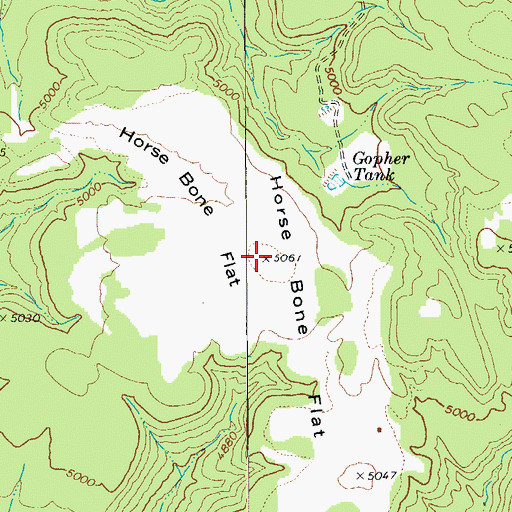 Topographic Map of Horse Bone Flat, AZ