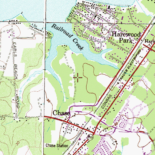 Topographic Map of Woods at Bay Country, MD