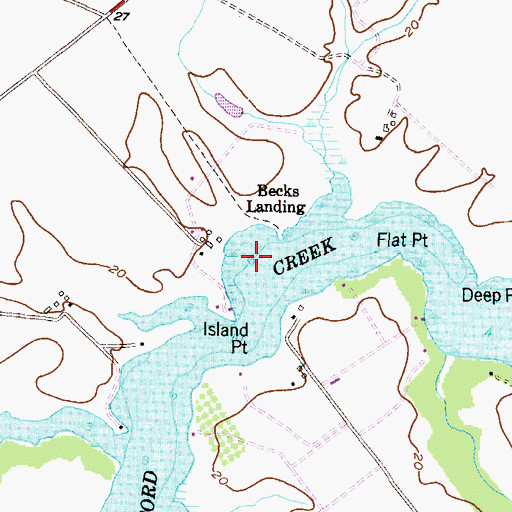 Topographic Map of Hills Cove, MD