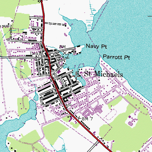 Topographic Map of Church Cove Park, MD