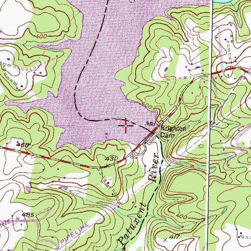 Topographic Map of Brighton Dam, MD