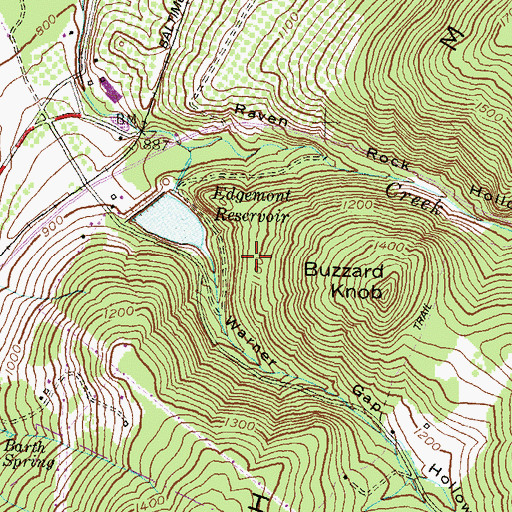 Topographic Map of Warners Gap Hollow Dam, MD