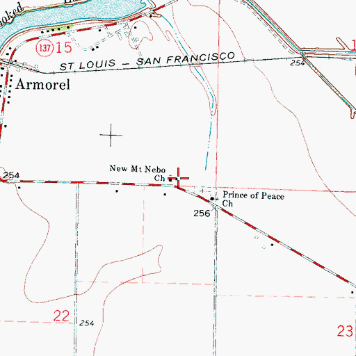 Topographic Map of Mississippi County Training School (historical), AR