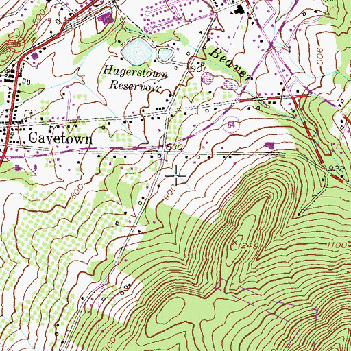 Topographic Map of Mdnoname1 Dam, MD